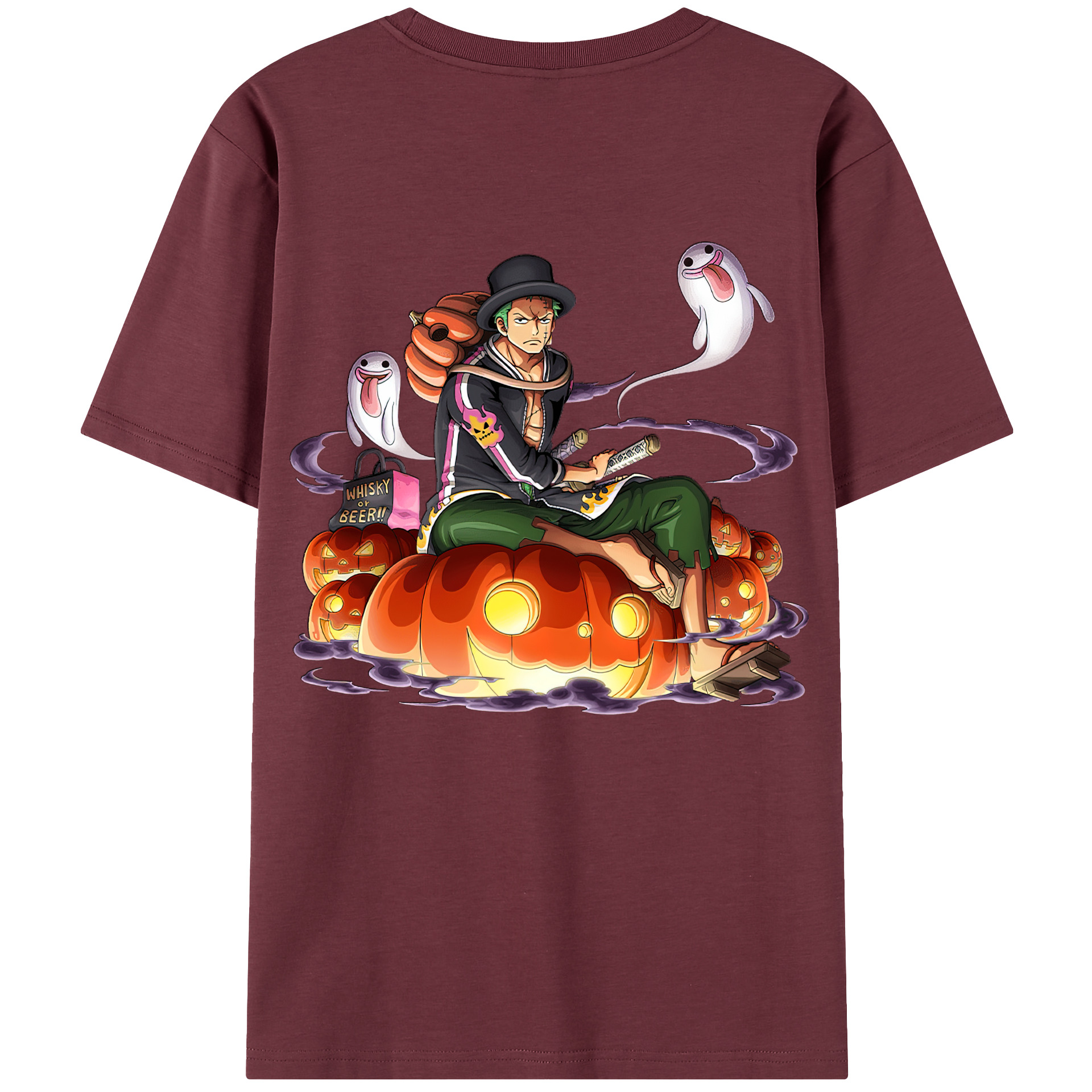 ワンピース ロロノア・ゾロ ONE PIECE Roronoa Zoro 綿100％半袖Tシャツ（背面プリント）